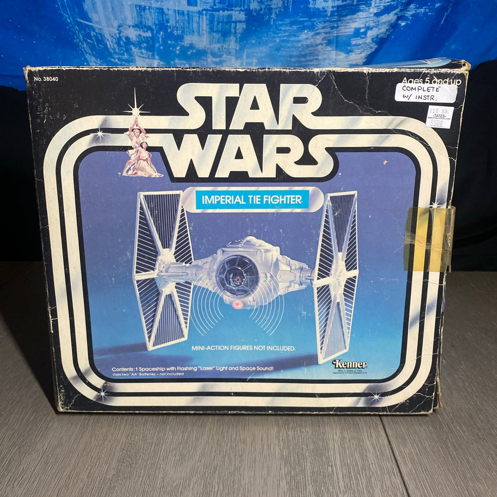 Vintage 1978 Star Wars Imperial Tie Fighter Complete Box and Instructions - Lights Work!