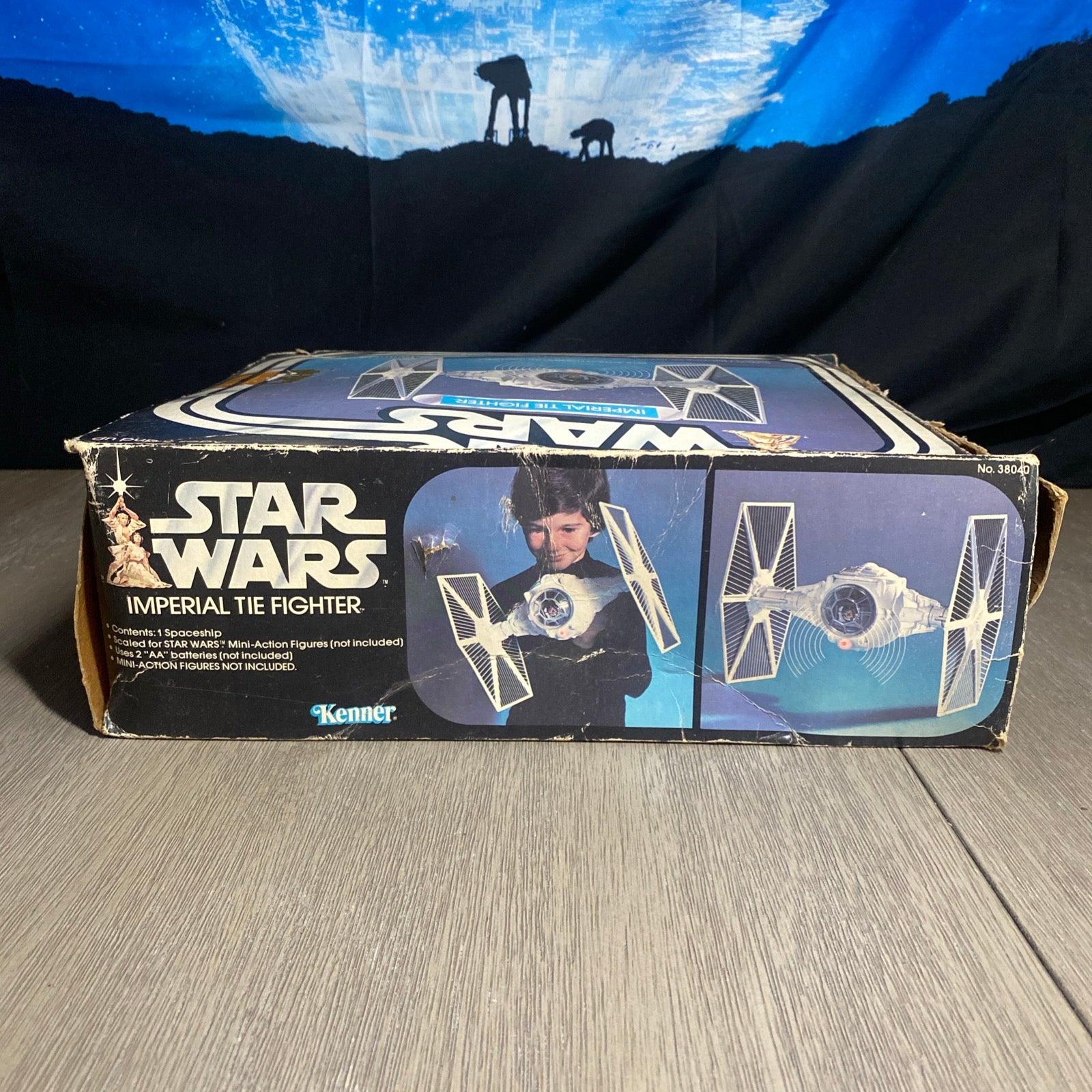 Vintage 1978 Star Wars Imperial Tie Fighter Complete Box and Instructions - Lights Work!